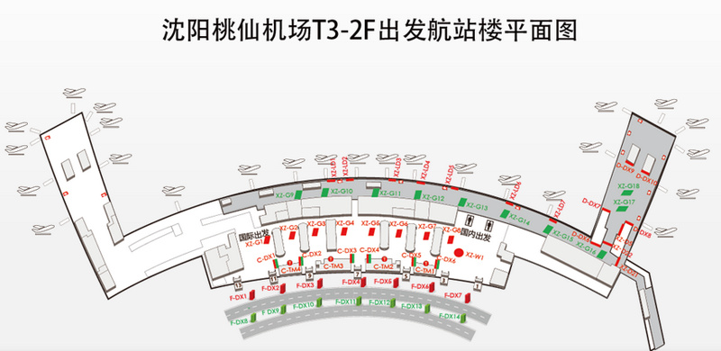 沈陽桃仙機(jī)場T3平面圖