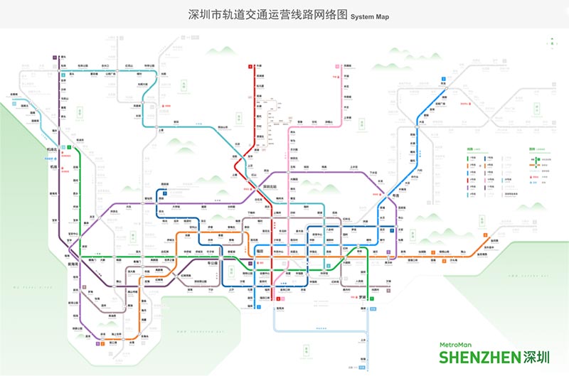 深圳地鐵運營線路圖